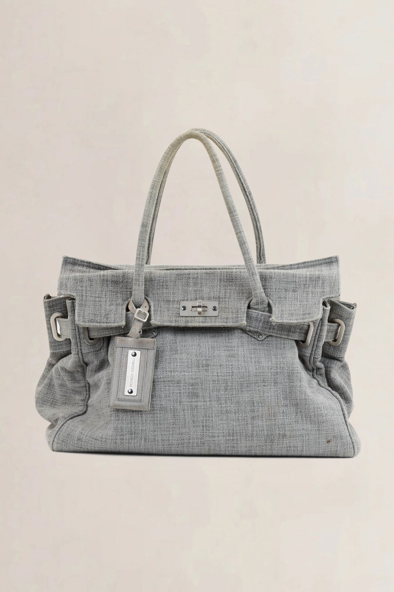 Brunello Cucinelli Grey Top Handle Bag