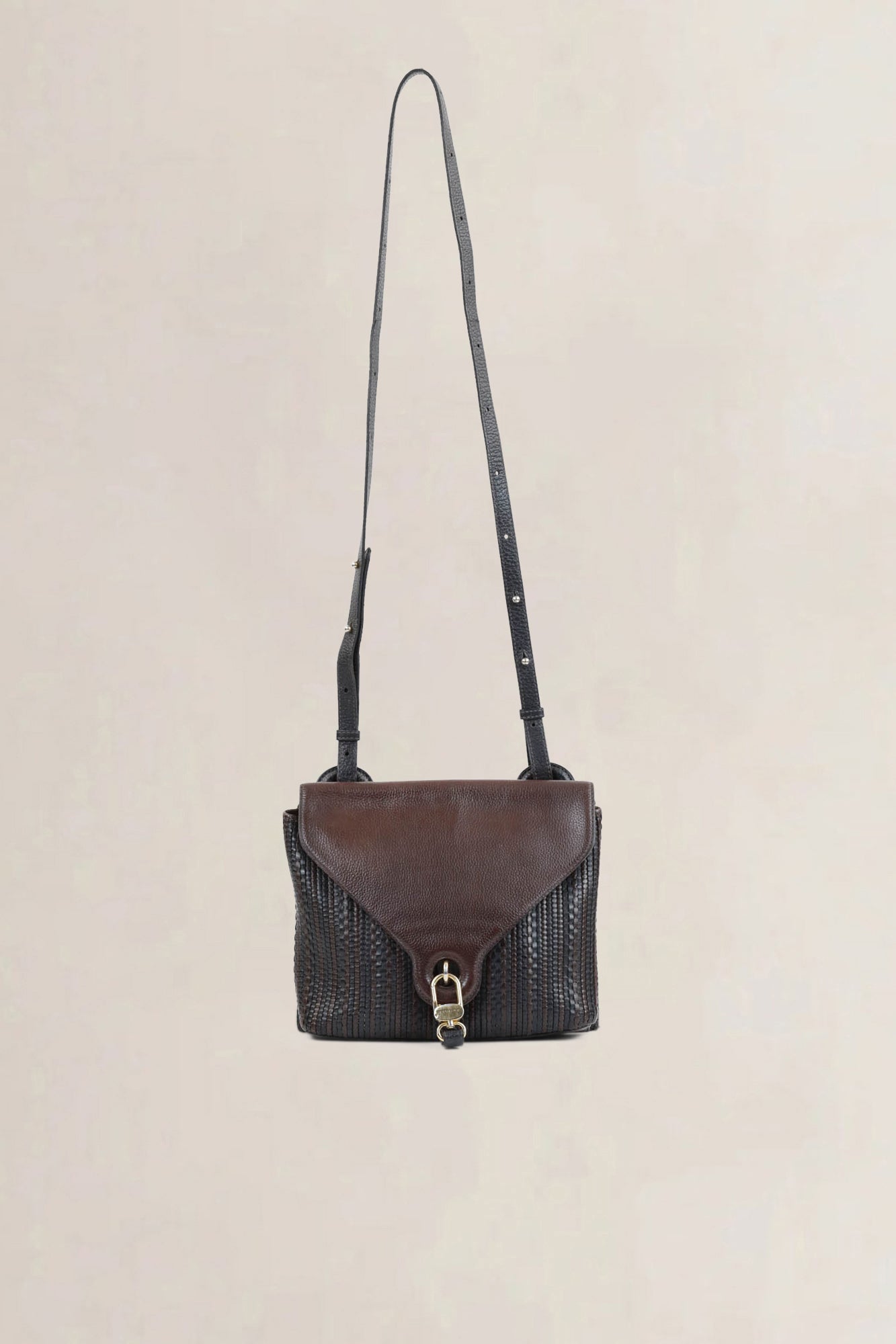 Delvaux Brown Toile De Cuir Crossbody Bag
