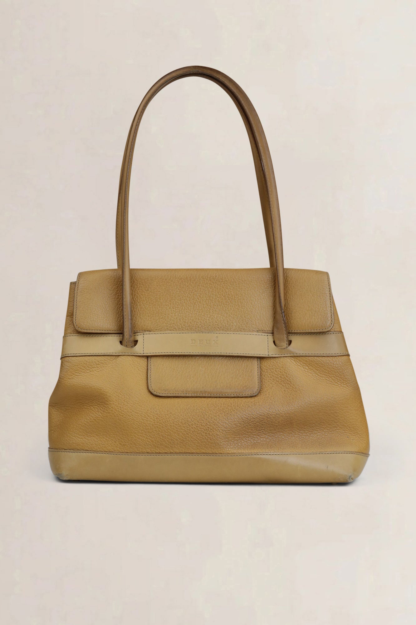 Deux de Delvaux Beige Top Handle Bag