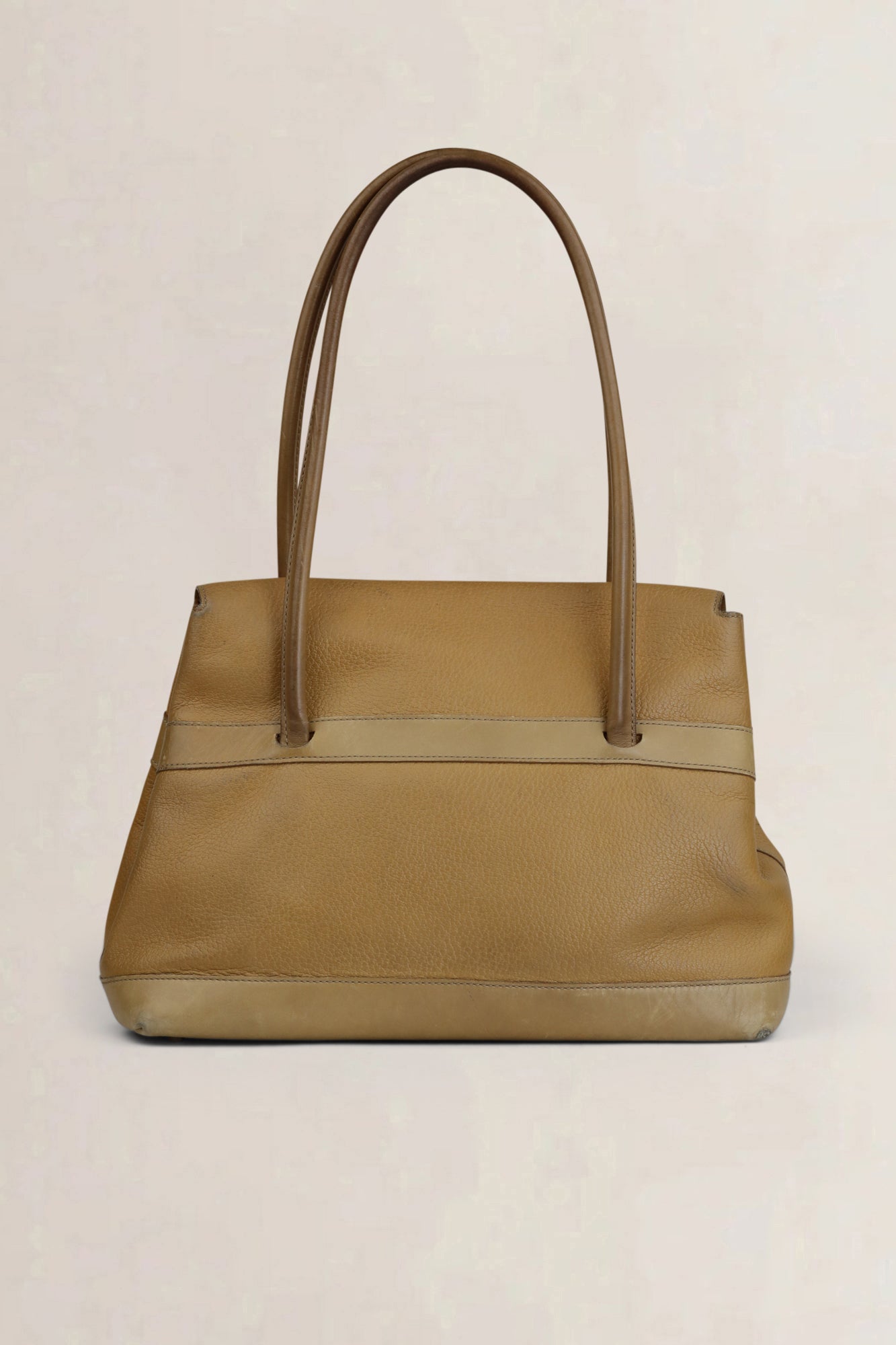 Deux de Delvaux Beige Top Handle Bag