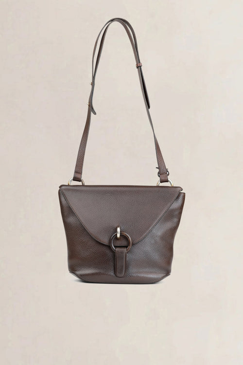 Delvaux Brown Leather Mimosa Crossbody Bag