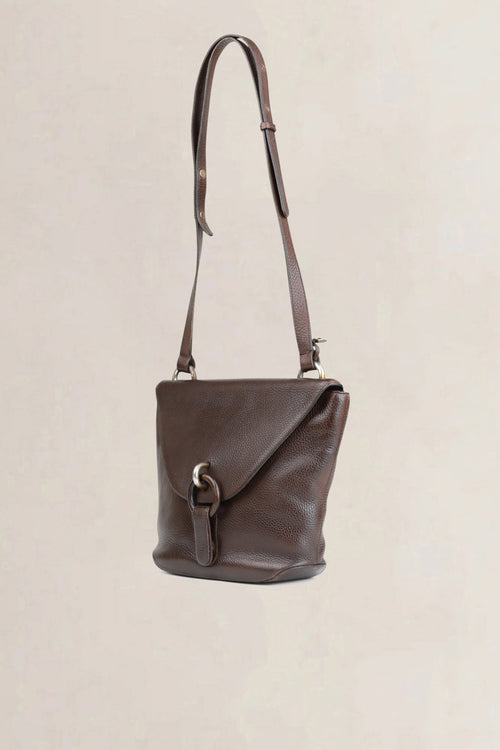 Delvaux Brown Leather Mimosa Crossbody Bag