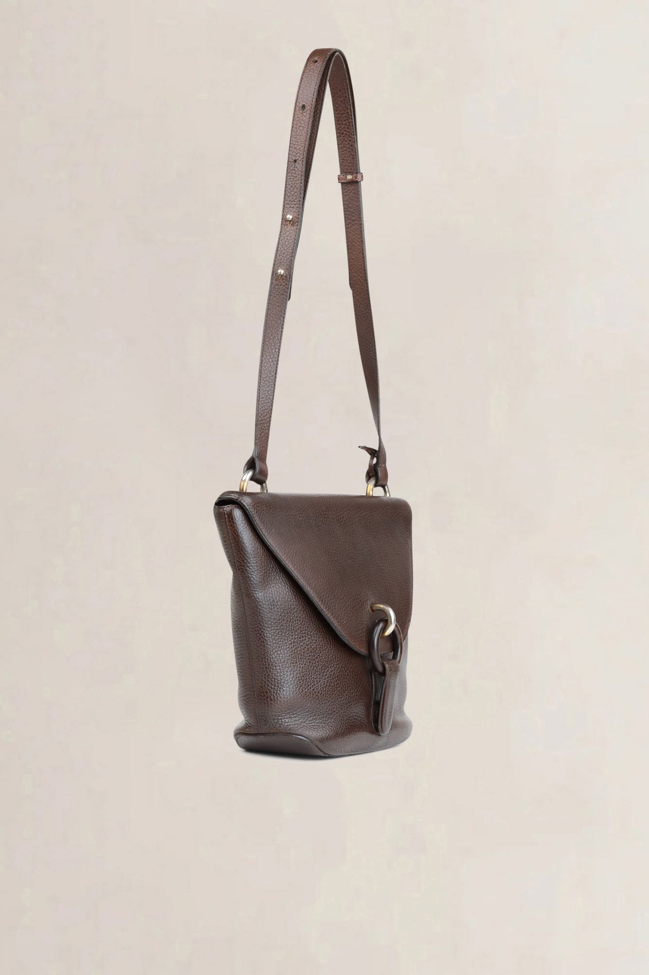 Delvaux Brown Leather Mimosa Crossbody Bag