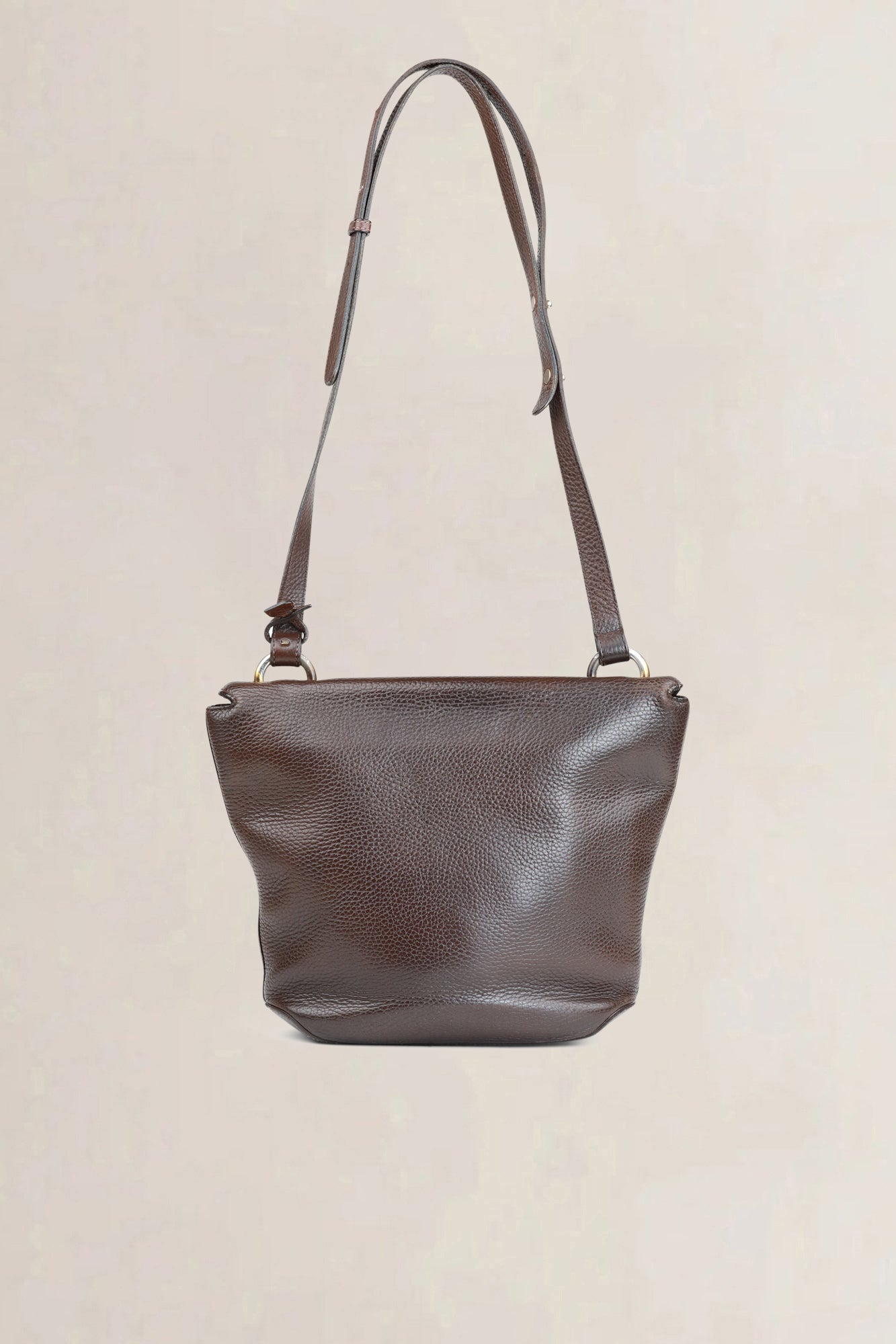 Delvaux Brown Leather Mimosa Crossbody Bag