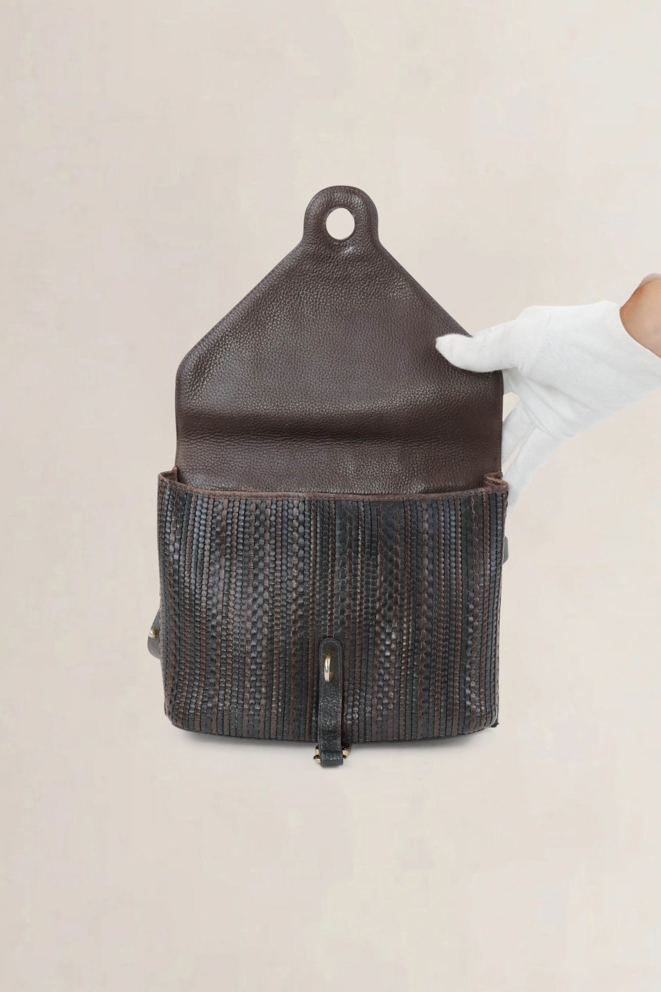 Delvaux Brown Toile De Cuir Crossbody Bag