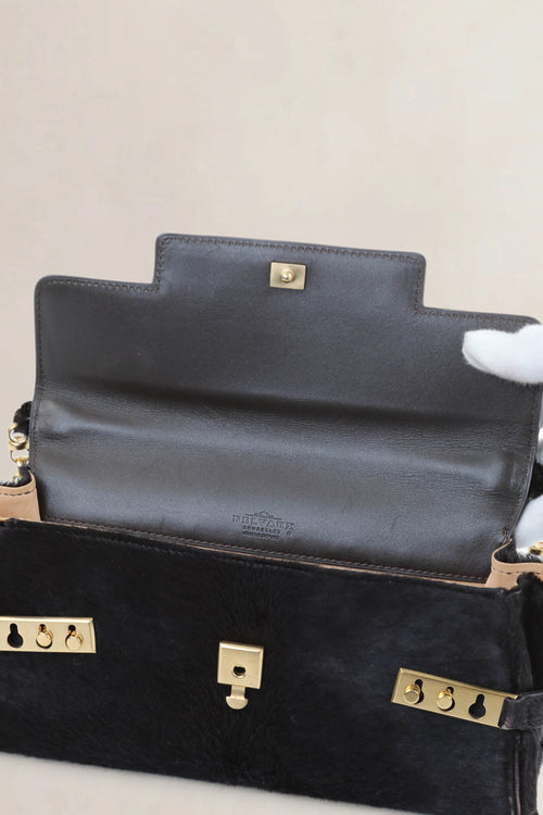 Delvaux Brown Tempête Pony Hair Shoulder Bag