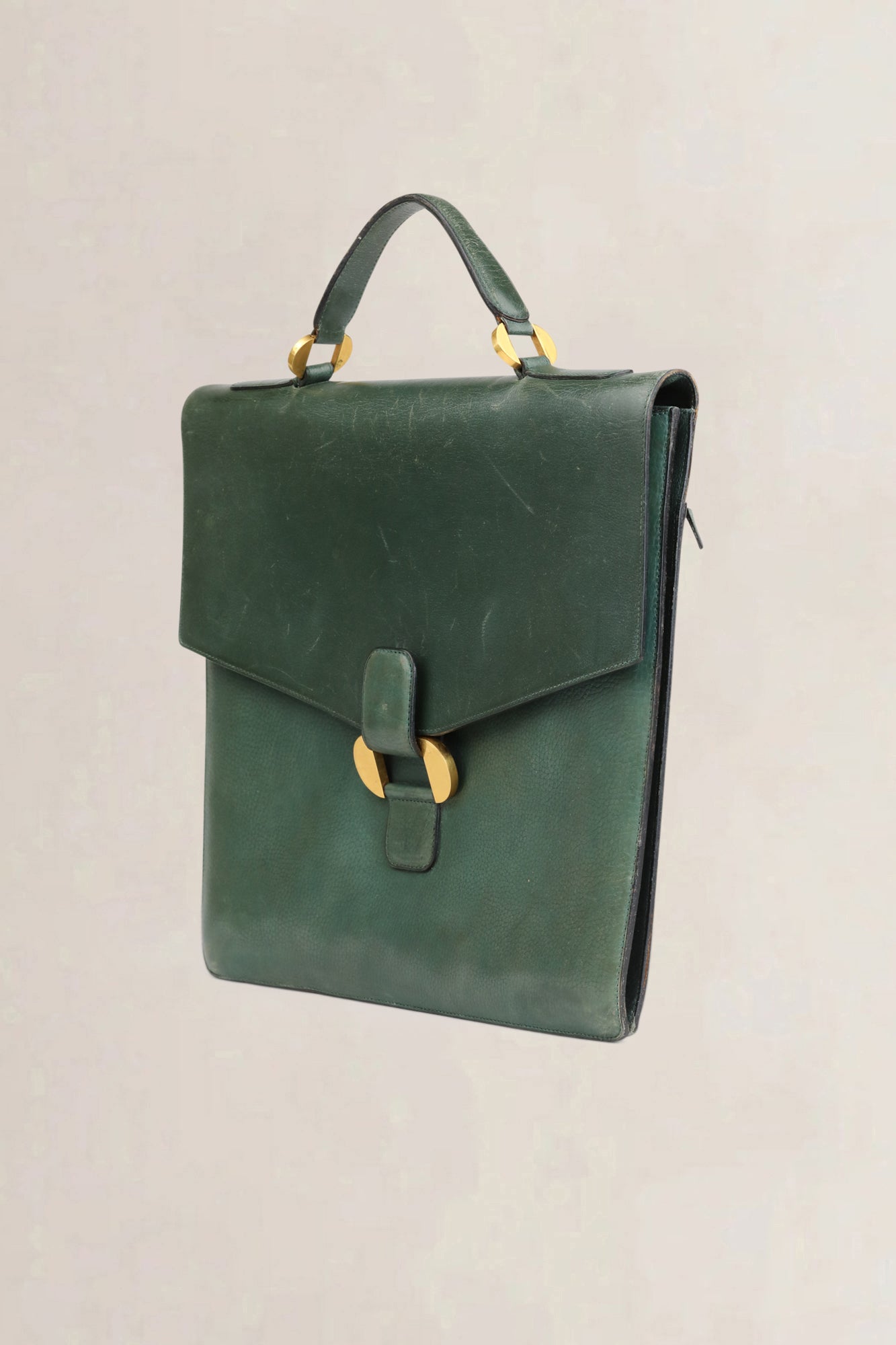 Delvaux Green Leather Briefcase