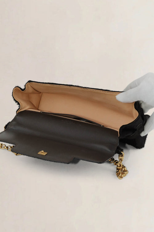 Delvaux Brown Tempête Pony Hair Shoulder Bag