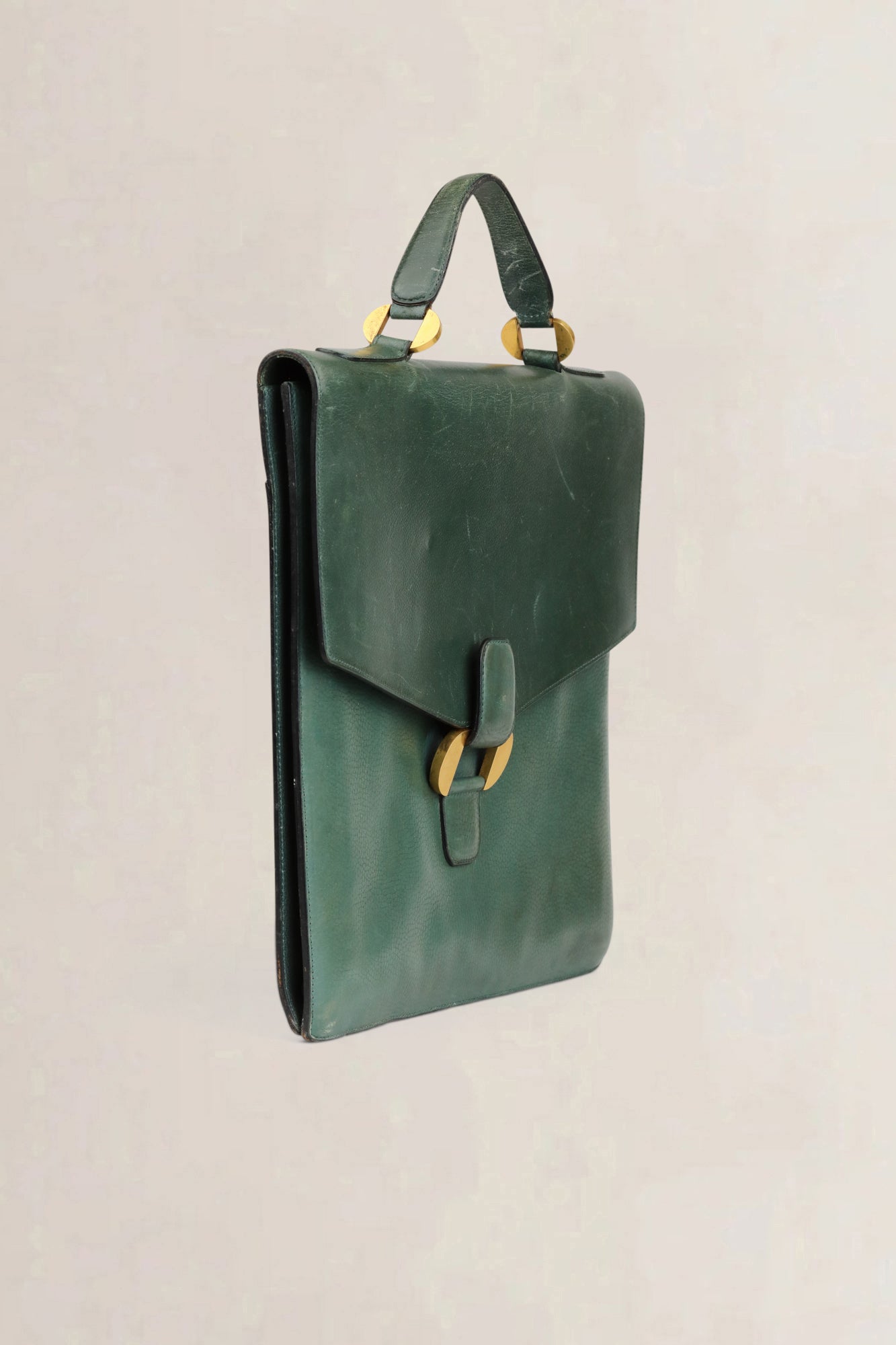 Delvaux Green Leather Briefcase