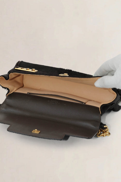 Delvaux Brown Tempête Pony Hair Shoulder Bag