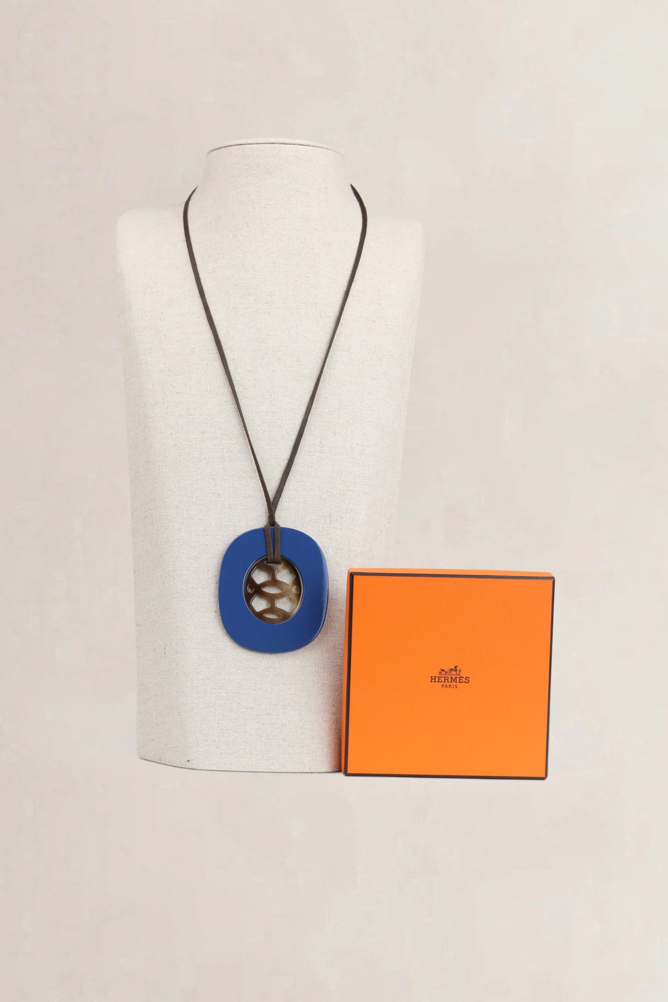 Hermès Blue Lift Pendant Necklace