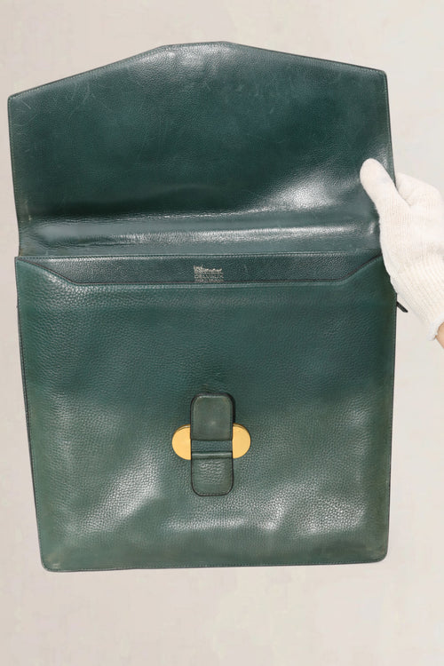 Delvaux Green Leather Briefcase