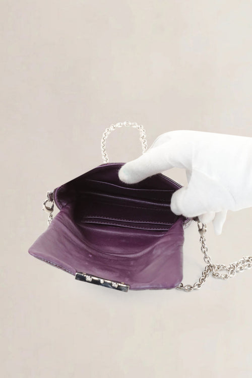 Christian Dior Burgundy Cannage Patent Leather Crossbody Bag