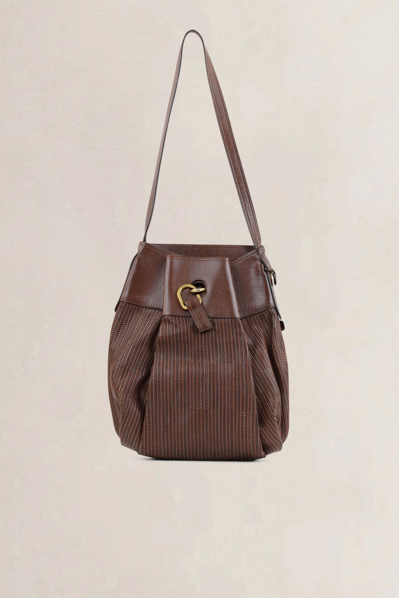 Delvaux Brown Toile De Cuir Faust Shoulder Bag