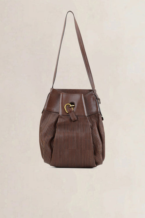 Delvaux Brown Toile De Cuir Faust Shoulder Bag