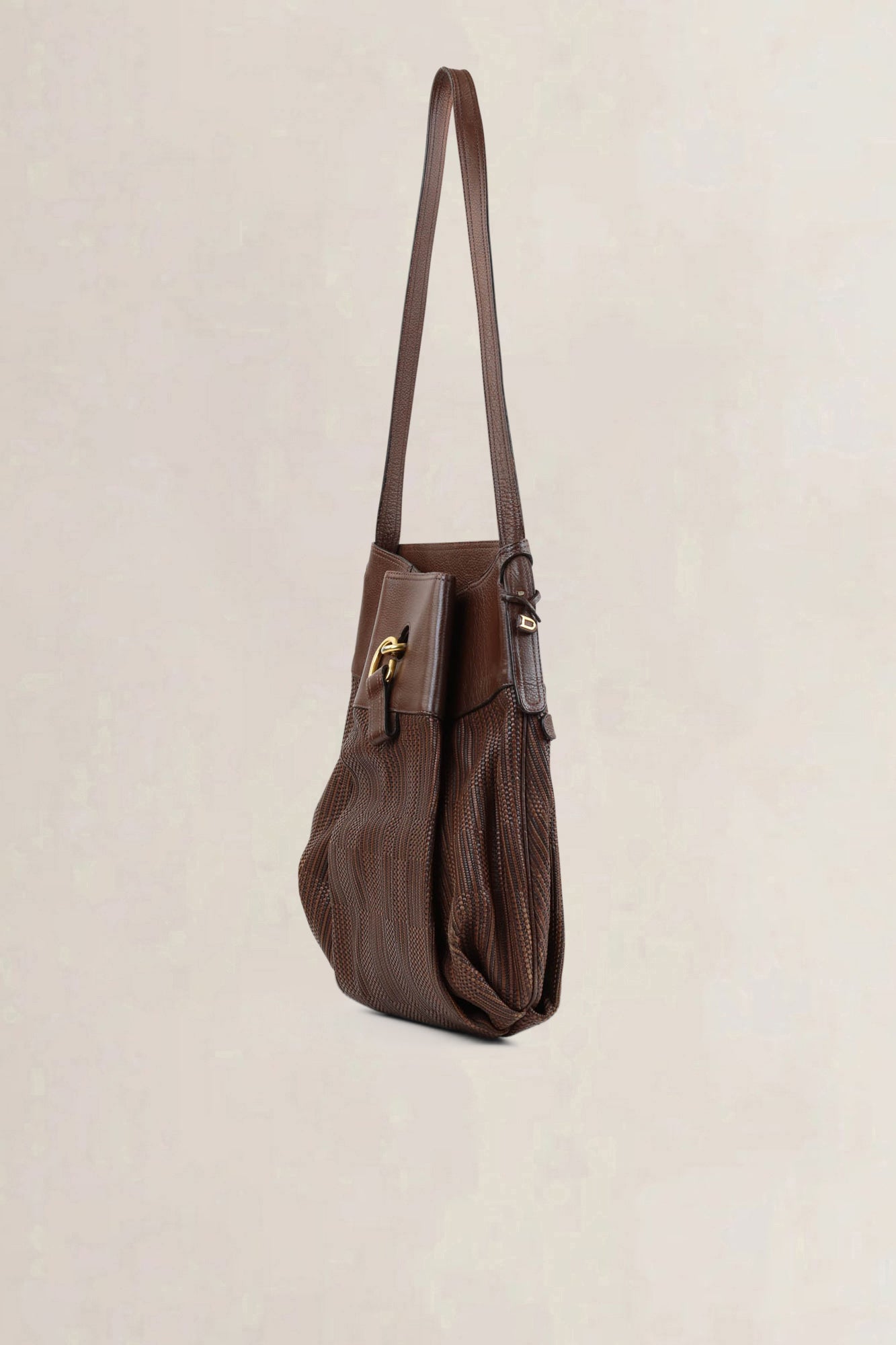 Delvaux Brown Toile De Cuir Faust Shoulder Bag