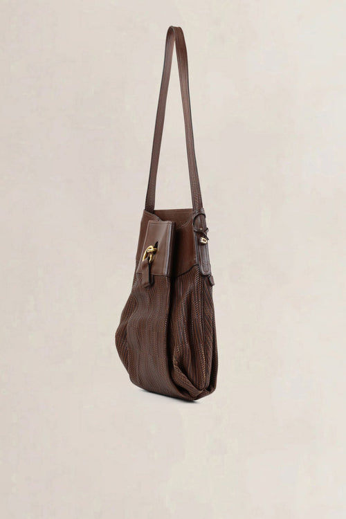 Delvaux Brown Toile De Cuir Faust Shoulder Bag