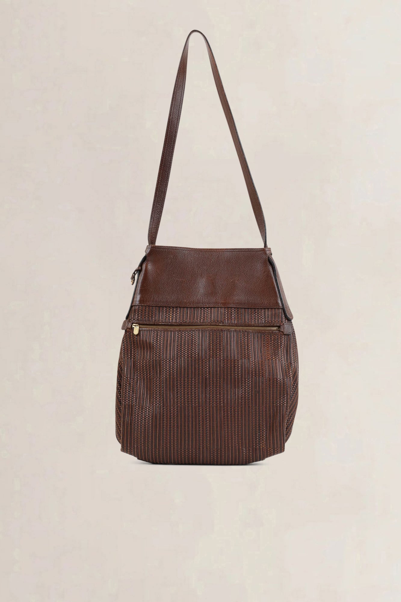 Delvaux Brown Toile De Cuir Faust Shoulder Bag