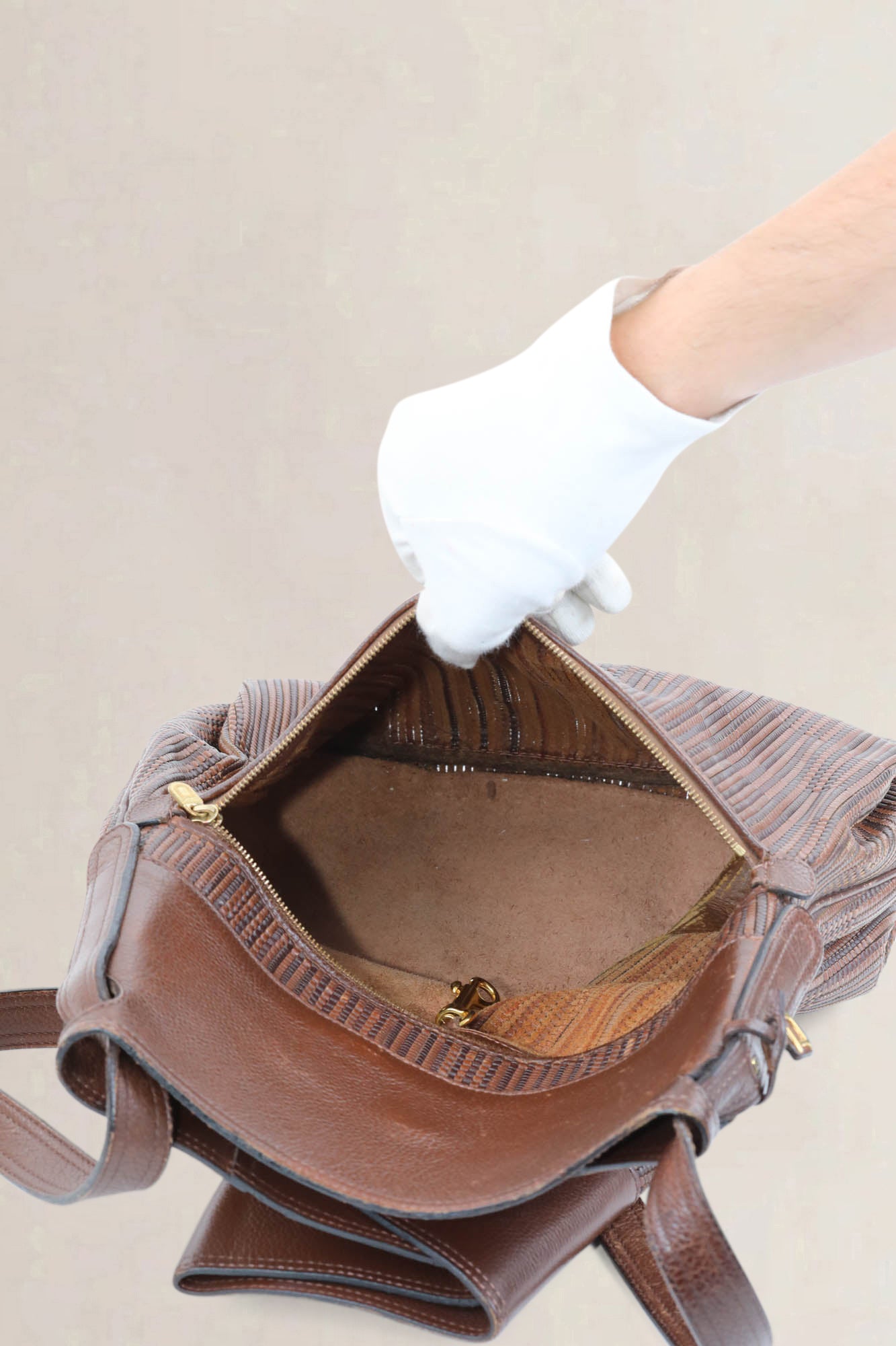 Delvaux Brown Toile De Cuir Faust Shoulder Bag