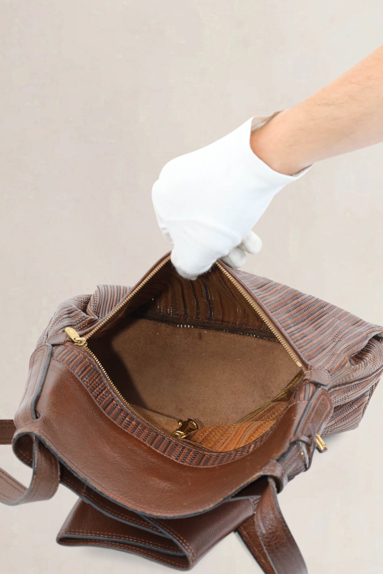 Delvaux Brown Toile De Cuir Faust Shoulder Bag