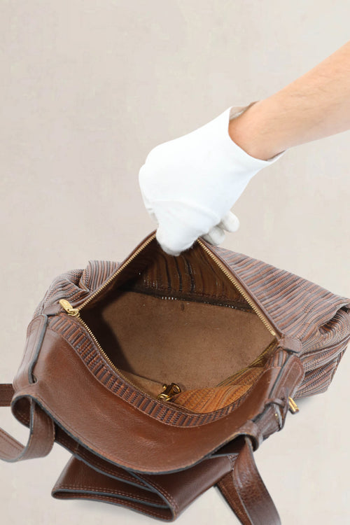 Delvaux Brown Toile De Cuir Faust Shoulder Bag