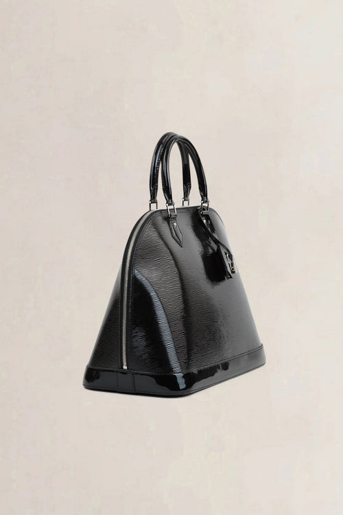 Louis Vuitton Black Patent Leather Alma GM Top Handle Bag