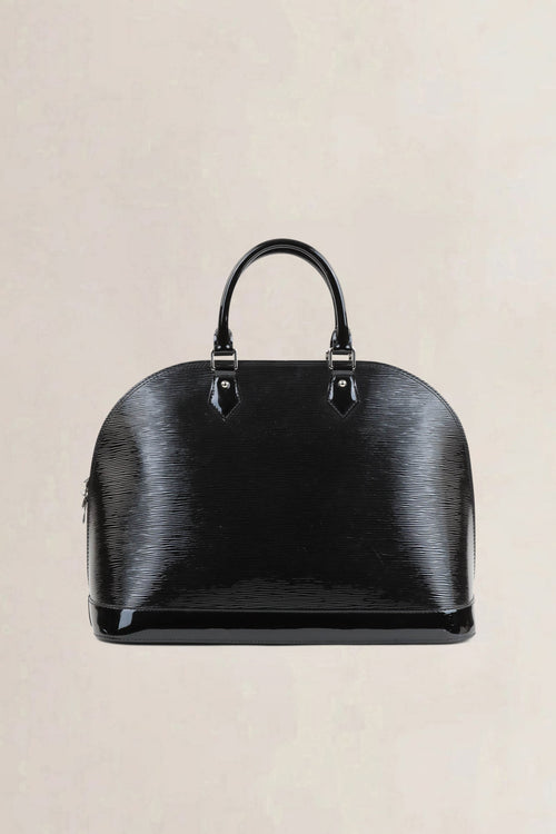 Louis Vuitton Black Patent Leather Alma GM Top Handle Bag
