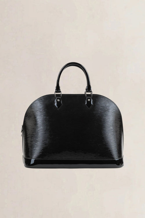 Louis Vuitton Black Patent Leather Alma GM Top Handle Bag