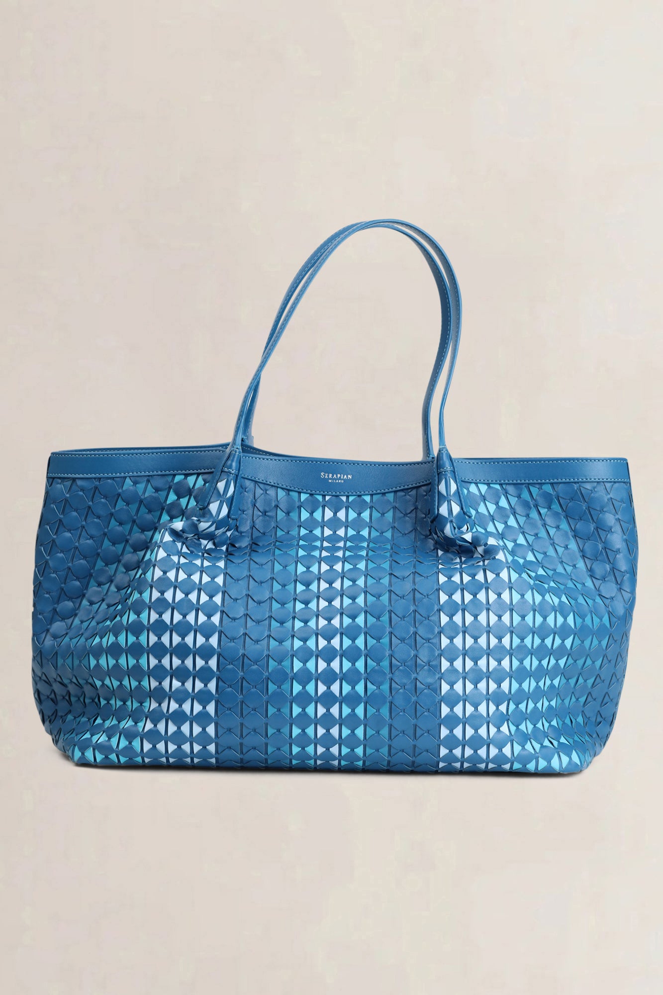 Bespoke Serapian Blue/Turquoise Unique Milano Secret Tote Bag