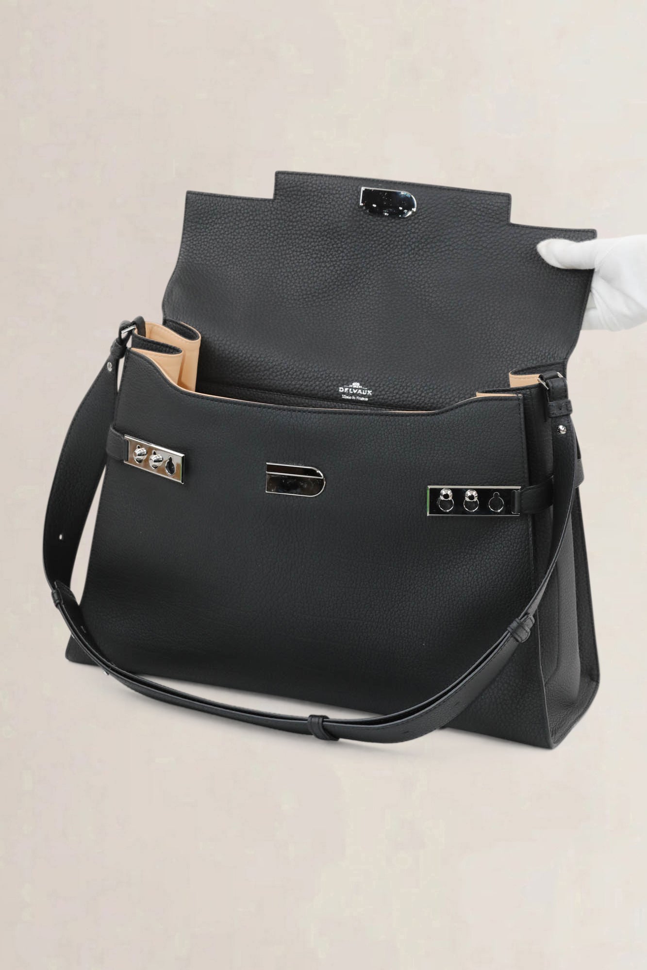Delvaux Black Tempête XL Shoulder Bag