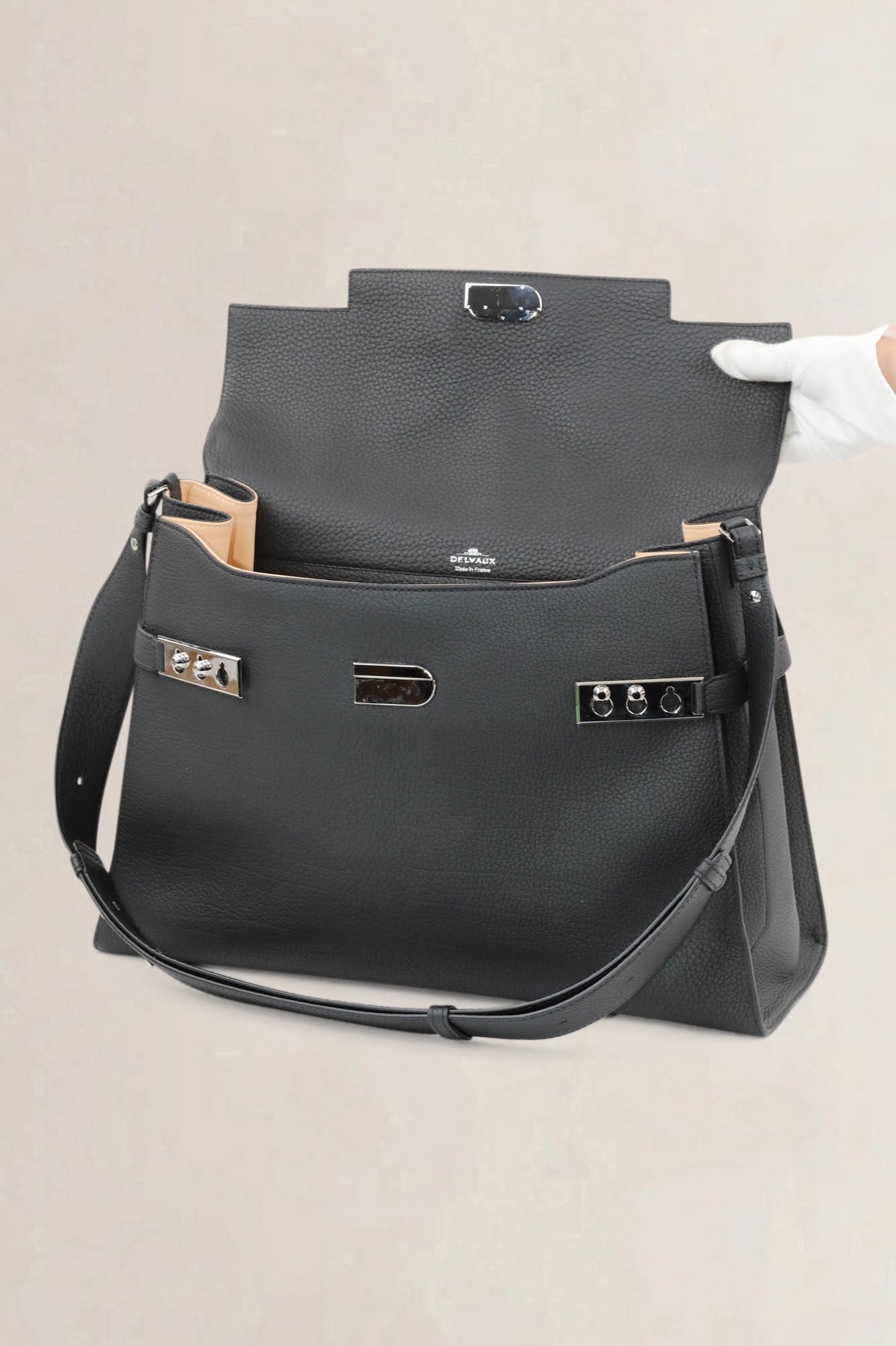 Delvaux Black Tempête XL Shoulder Bag