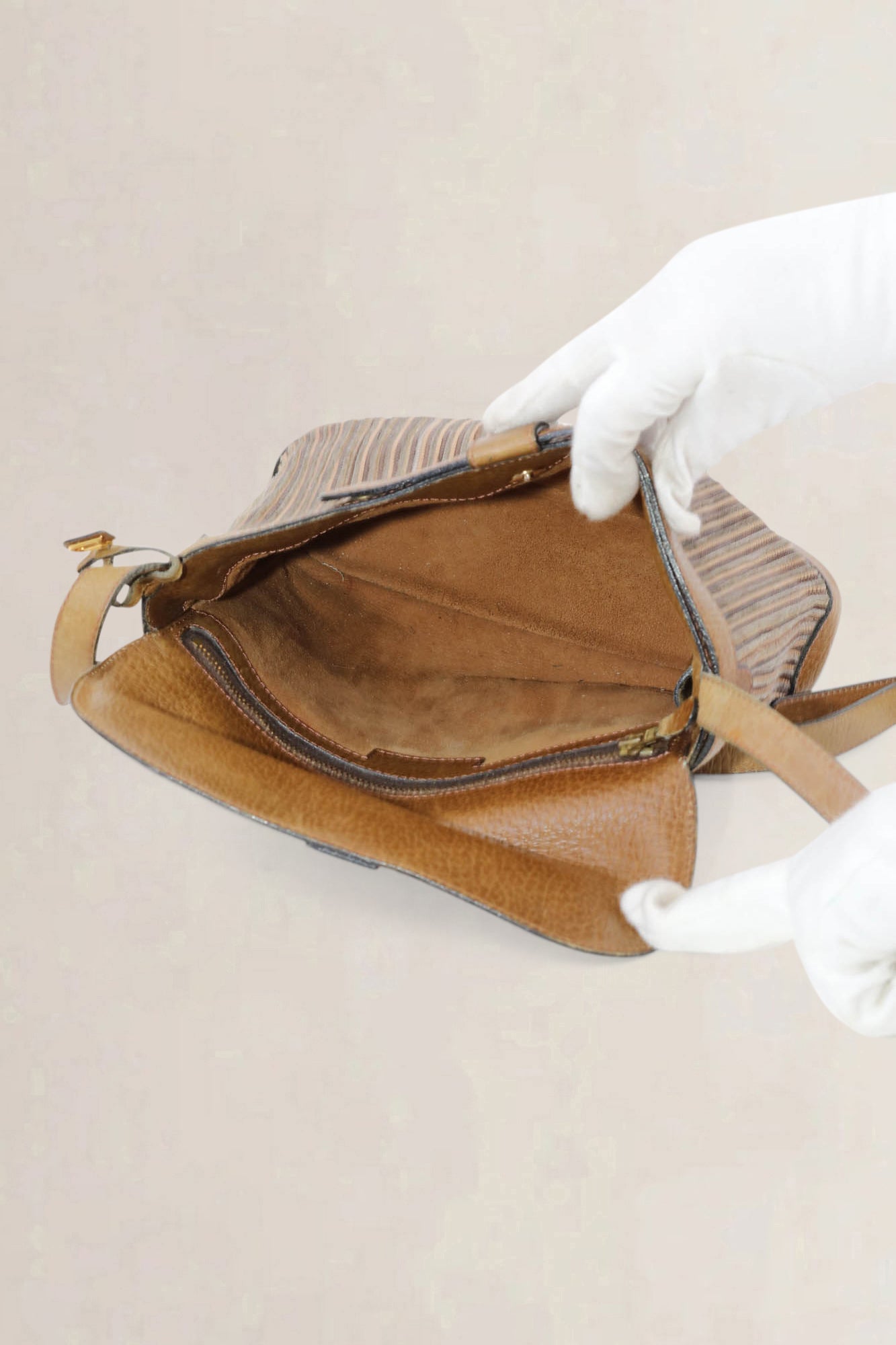 Delvaux Brown Toile De Cuir Crossbody Bag