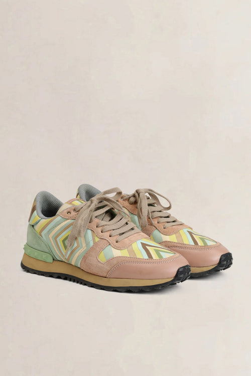 Valentino Suede Calfskin Rockrunner Native Couture 1975 Sneakers