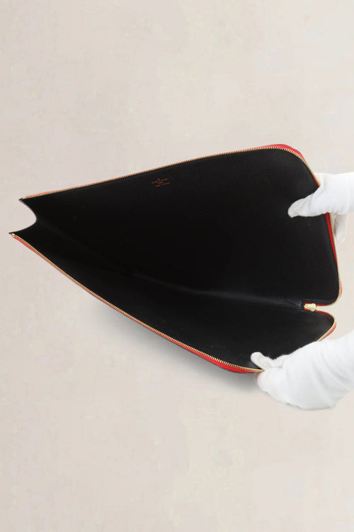 Louis Vuitton Red Epi Leather Poche-Documents