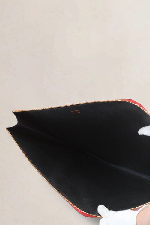 Louis Vuitton Red Epi Leather Poche-Documents