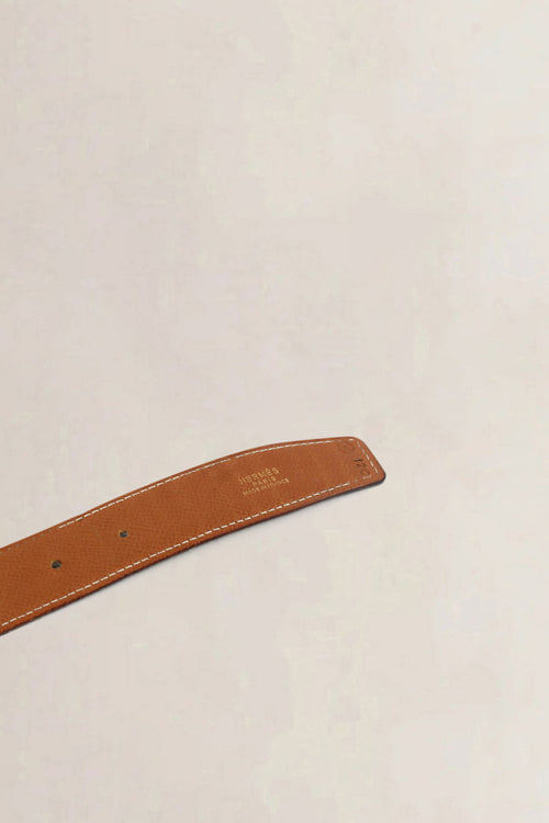 Hermès Reversible H Buckle Black/Gold Belt 80