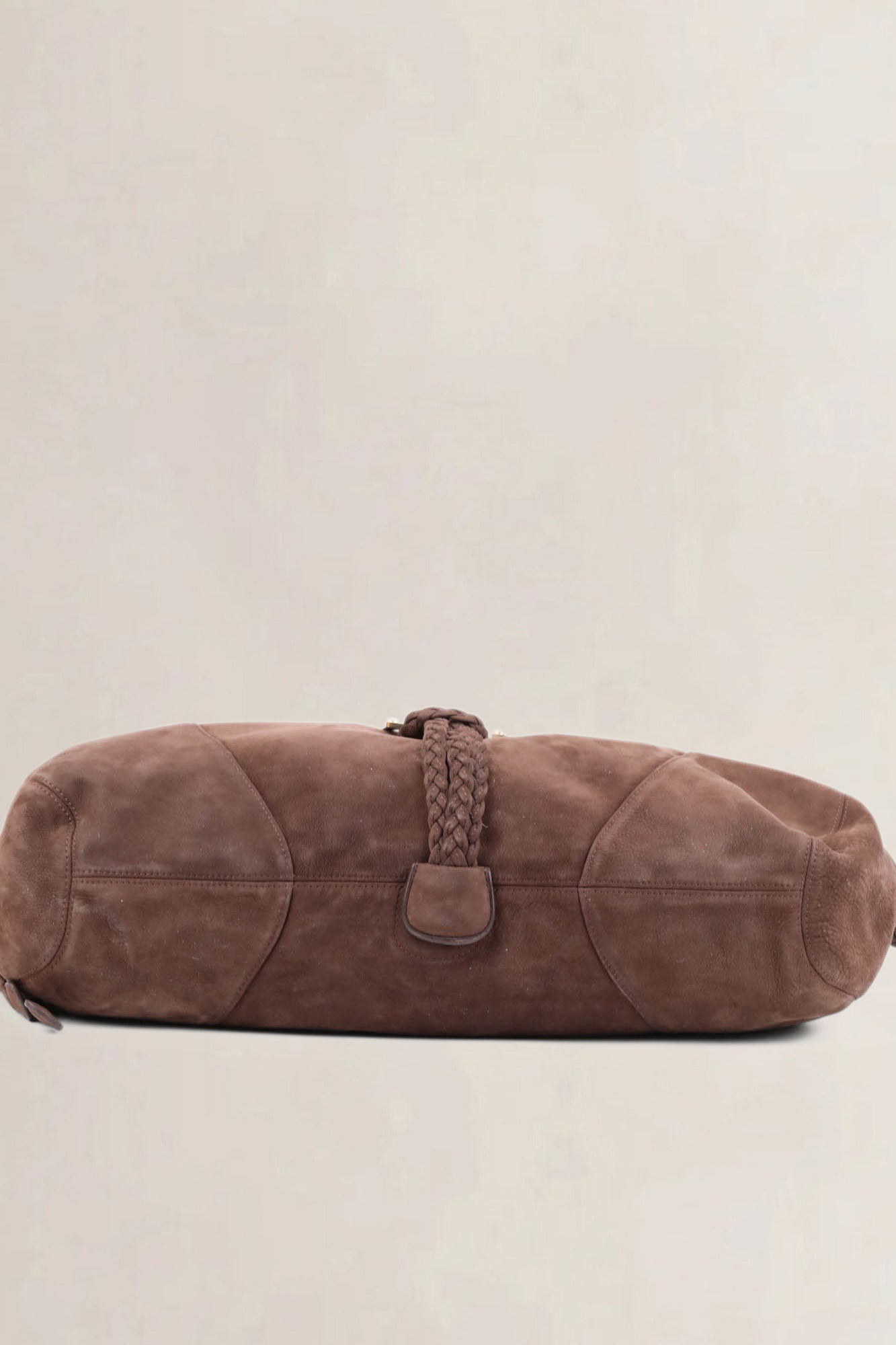 Delvaux Brown Nubuck Eugène GM Shoulder Bag