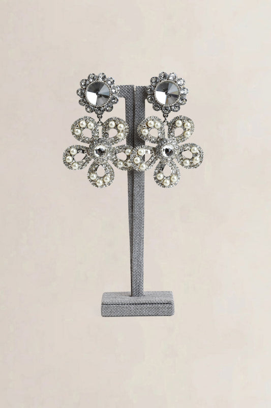 Miu Miu Embellished Floral Clip-On Earrings