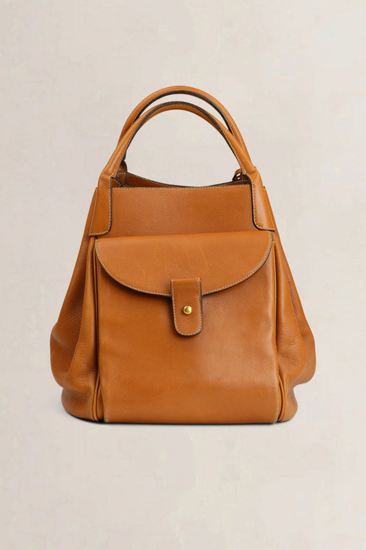 Delvaux Camel Corail GM Shoulder Bag