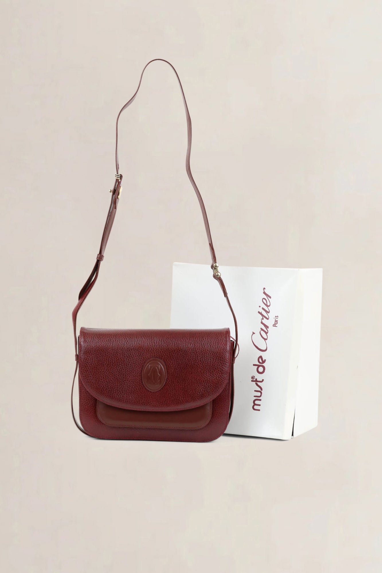 Cartier Vintage Burgundy Crossbody Bag