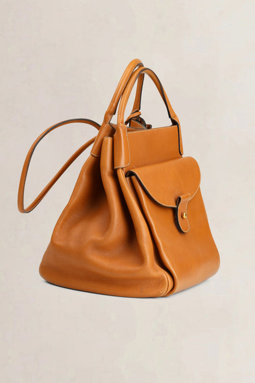 Delvaux Camel Corail GM Shoulder Bag