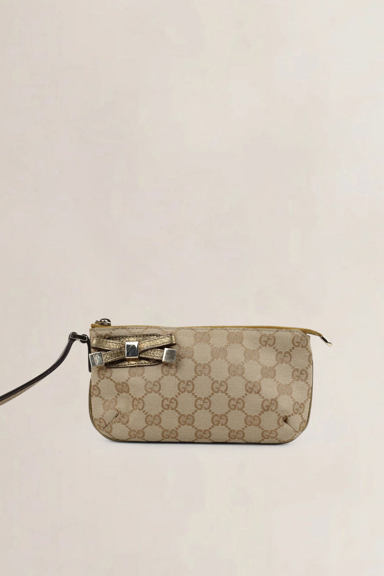 Gucci Brown Monogram Wrist Clutch