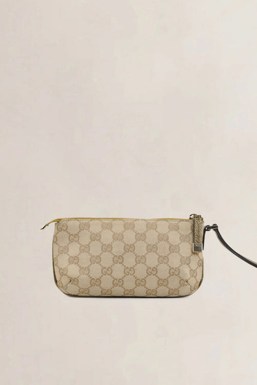 Gucci Brown Monogram Wrist Clutch