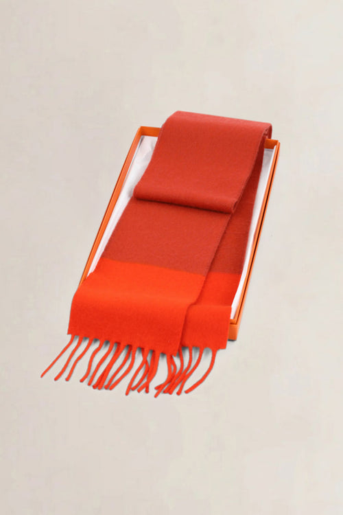 Hermès Orange/Red Cashmere Shawl