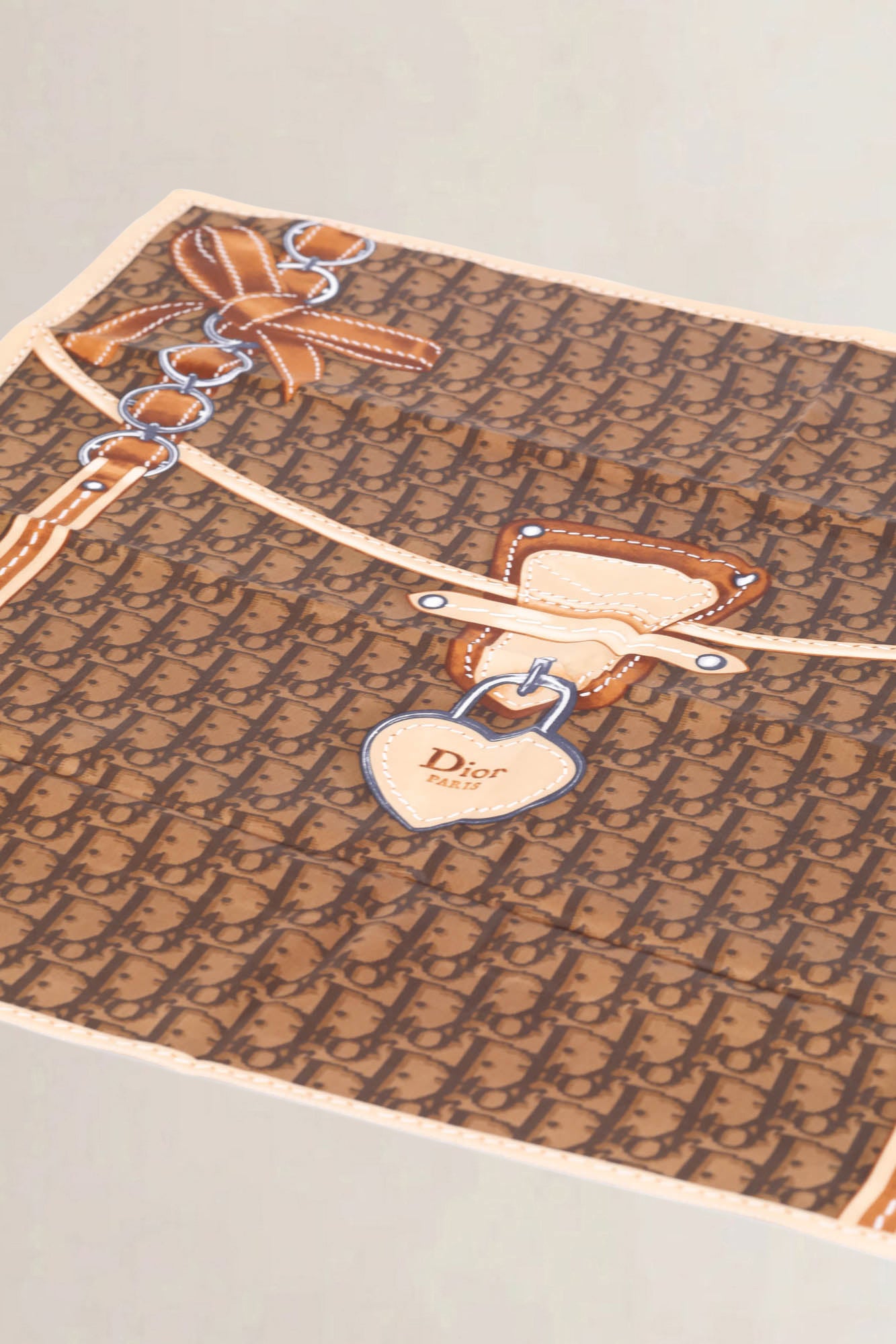 Christian Dior Brown Monogram Silk Scarf