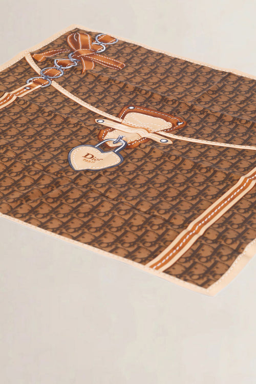 Christian Dior Brown Monogram Silk Scarf