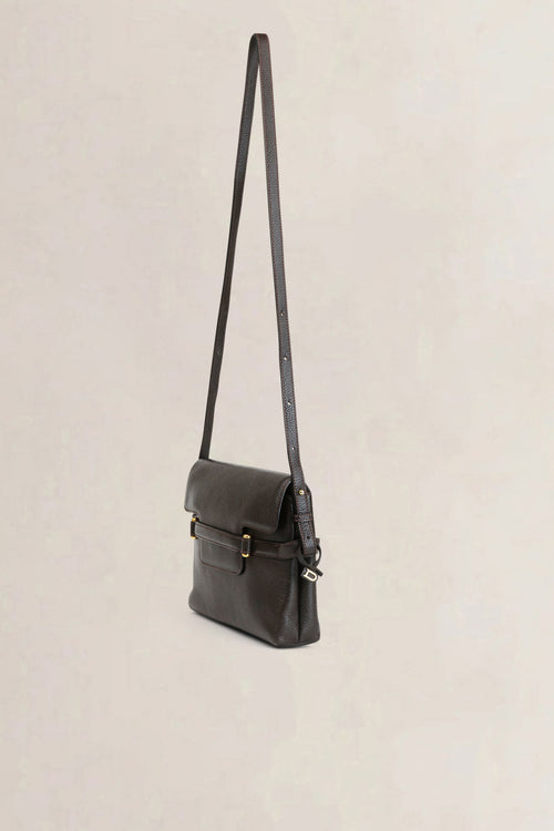 Sac bandoulière en cuir marron Delvaux