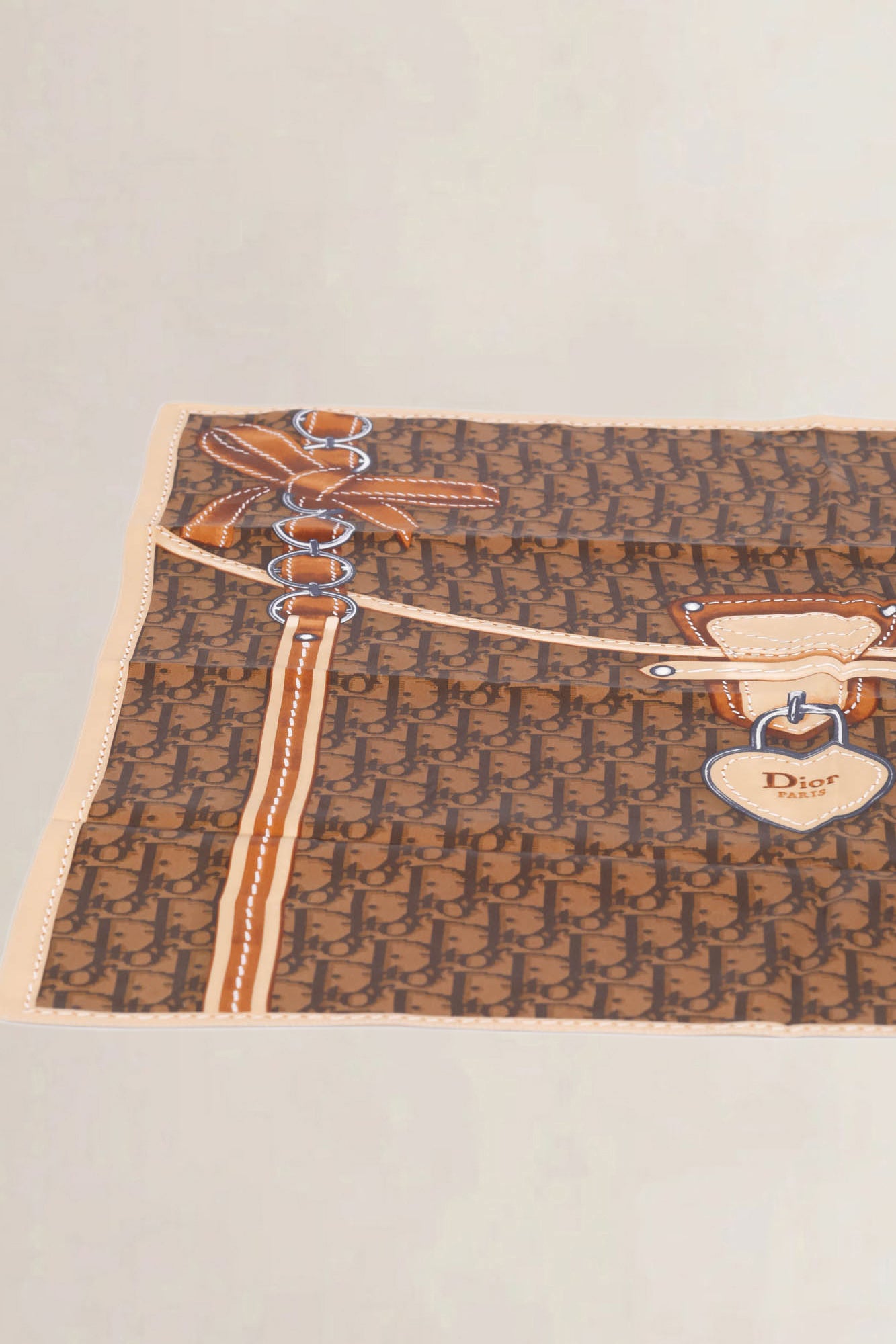 Christian Dior Brown Monogram Silk Scarf