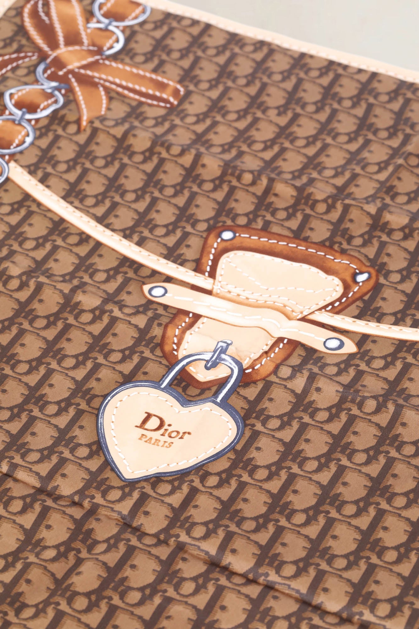 Christian Dior Brown Monogram Silk Scarf