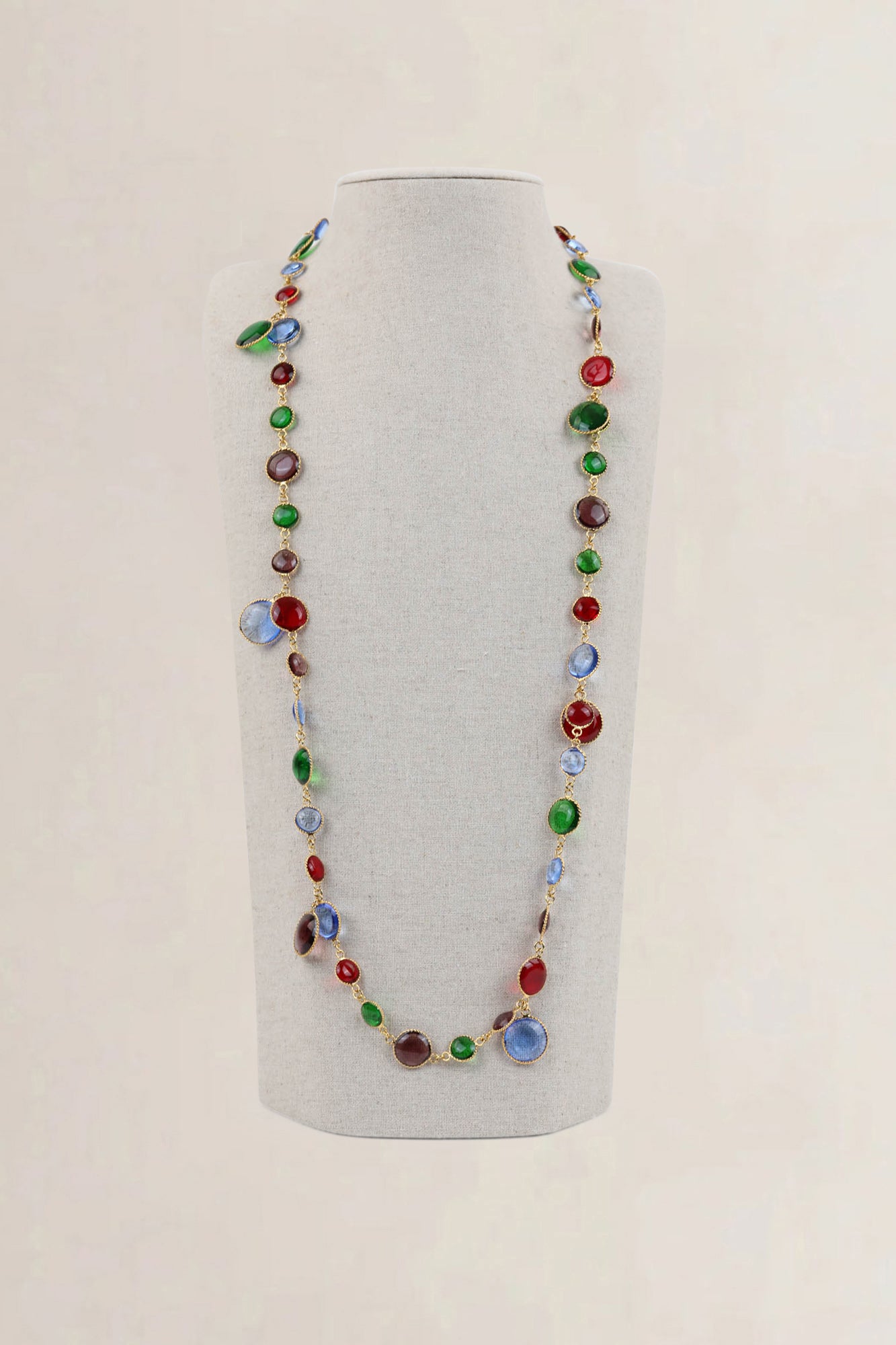 Red/Green/Blue Poured Glass Necklace